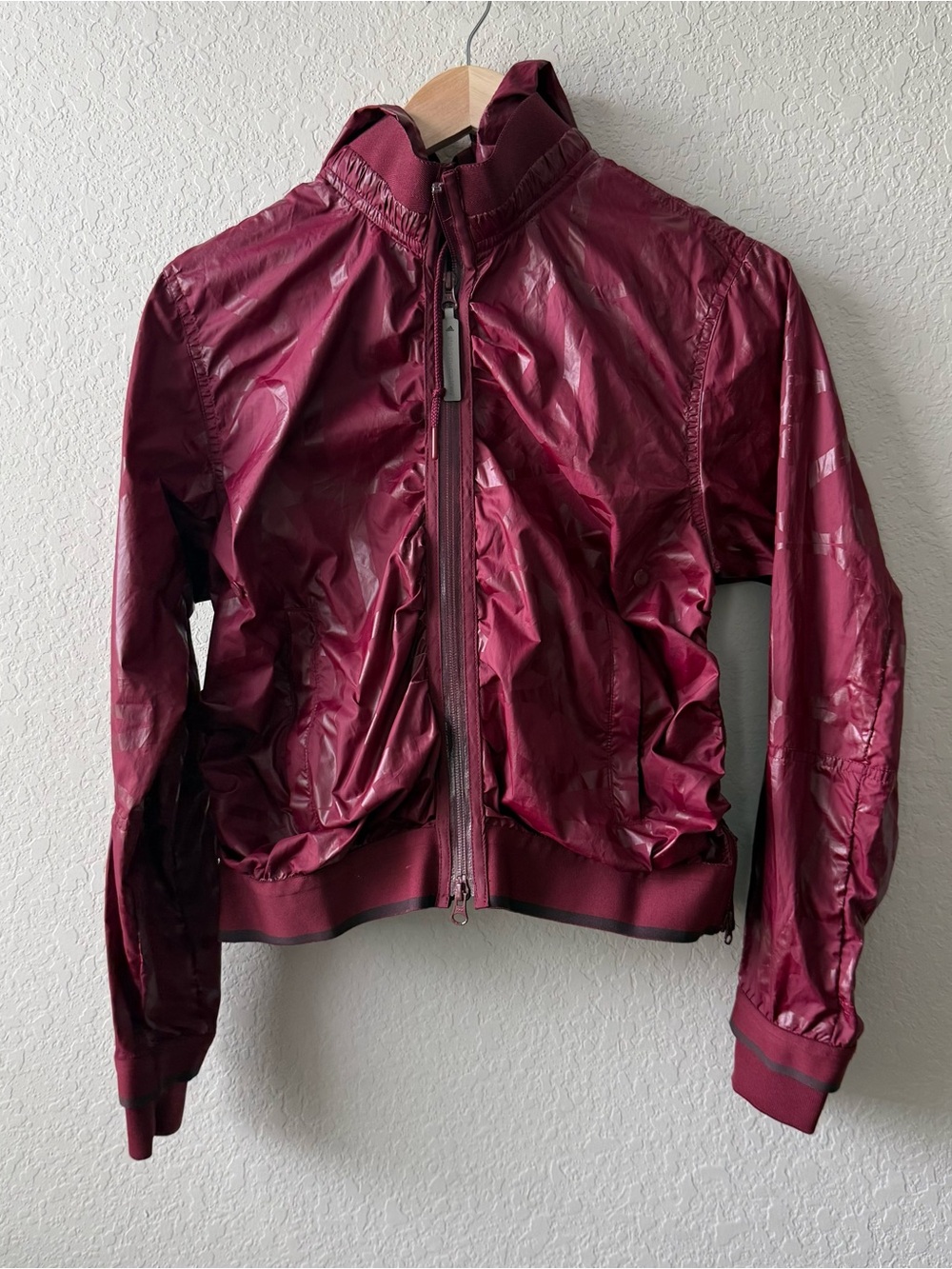 Stella McCartney adidas‎ Women's Maroon Zip Bomber Jacket